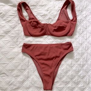 Tropic of C South Pacific Underwire Bikini Top & High Waist Bottom - Adobe - L